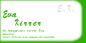 eva kirrer business card